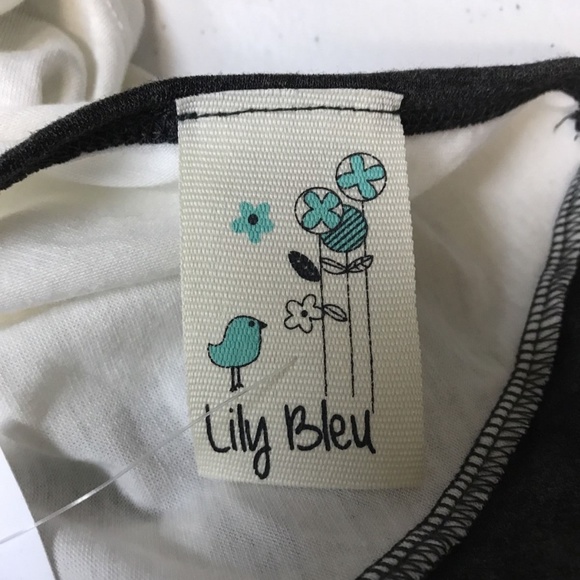 Girls Lily Blue LS Raglan Paris Gray White T Shirt - Picture 5 of 7